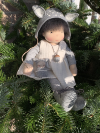 Deer Doll Grey - Black  hair - 14''/35 cm tall