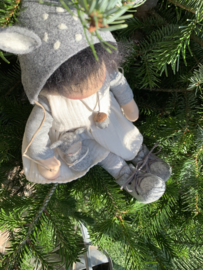 Deer Doll Grey - Black  hair - 14''/35 cm tall