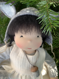 Deer Doll Grey - Black  hair - 14''/35 cm tall