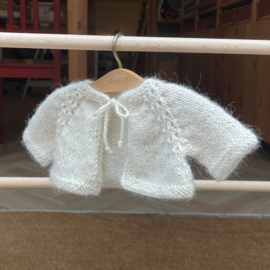 Hand knitted cardigan - alpaca ecru