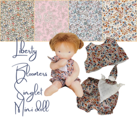 Bloomers, Hemdje  en knuffel popje- in Liberty print (MTO)