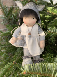 Deer Doll Grey - Black  hair - 14''/35 cm tall