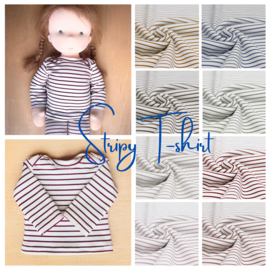 Streepjes T-shirt - in diverse kleuren  rib jersey (MTO)