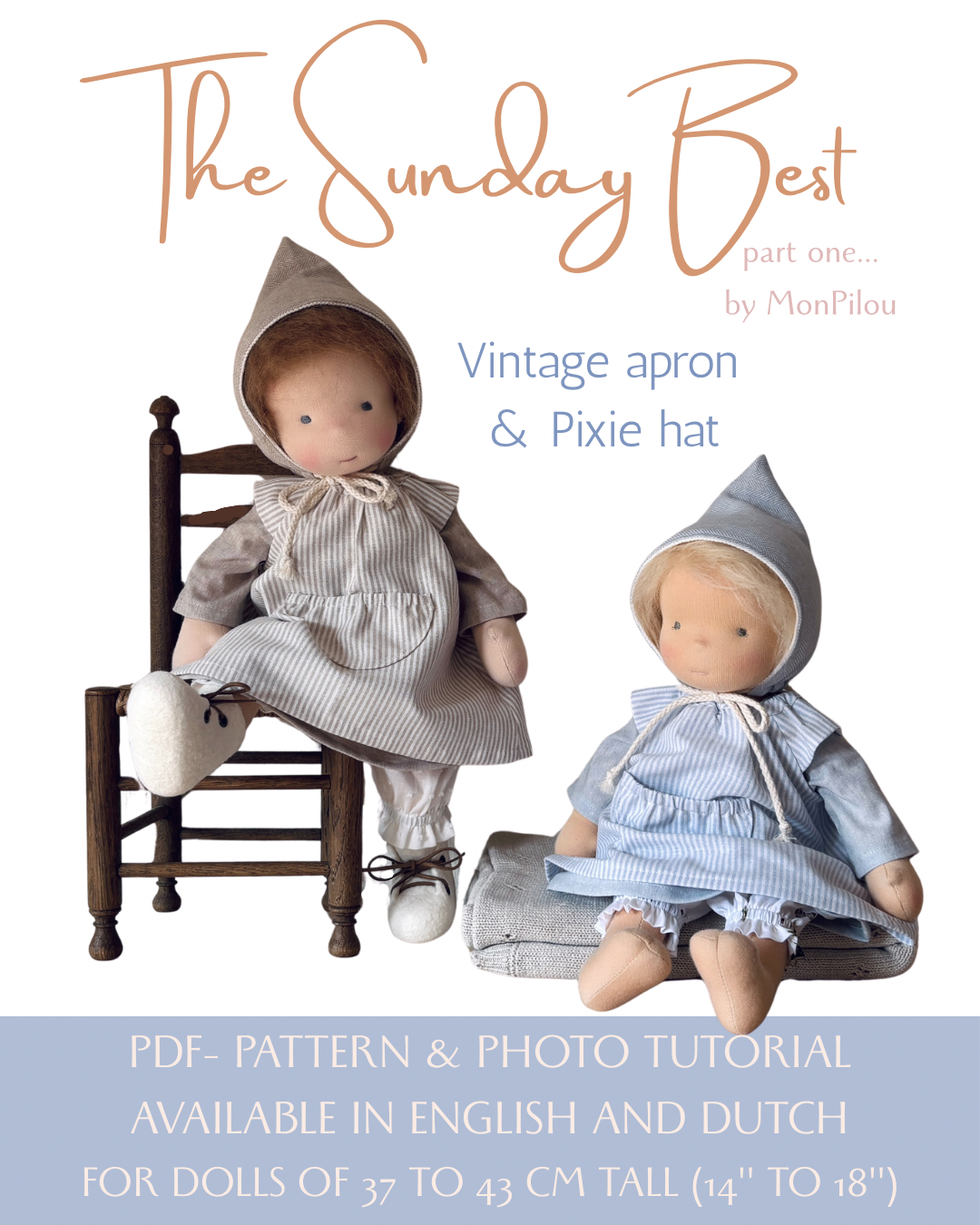 PDF pattern -The Sunday Best 1 & 2 - For Waldorf Dolls of 14" to 18"