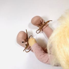 Woolen handmade booties - Natural grey