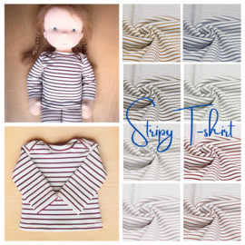 Streepjes T-shirt - in diverse kleuren  rib jersey (MTO)