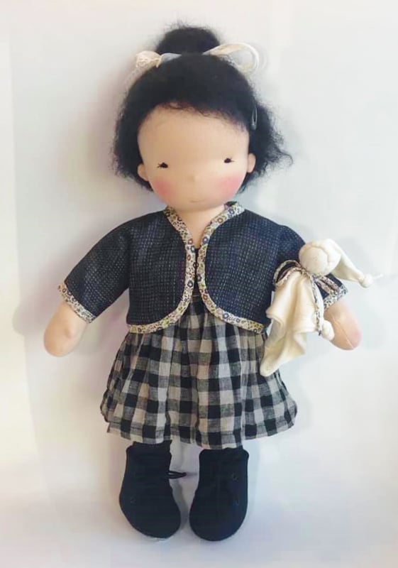 black waldorf doll