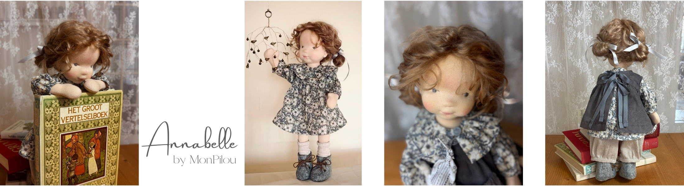 Natural fiber art doll - Annabelle