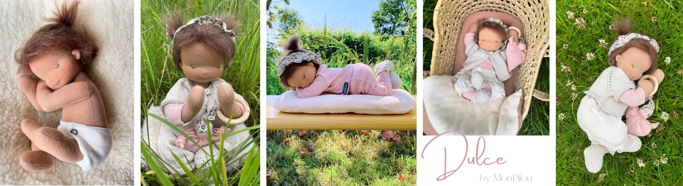 Natural fiber art doll - Baby Dulce