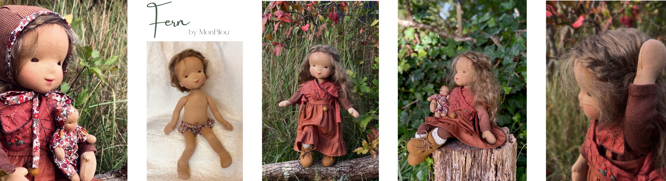 Natural fiber art doll - Fern
