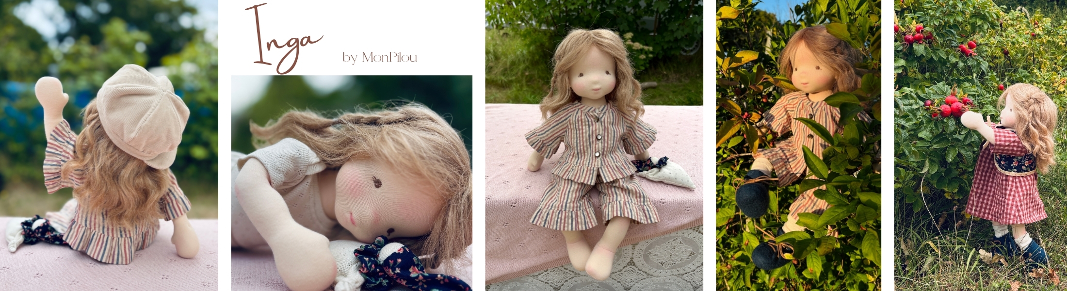 Natural fiber art doll - Inga