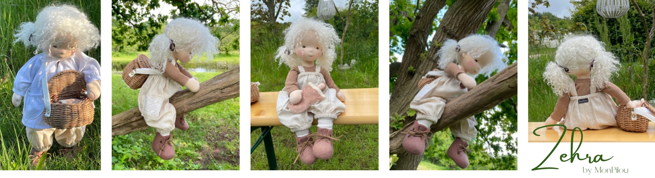 Natural fiber art doll - Zehra