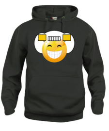 Hooded sweater uni - smiley grijns