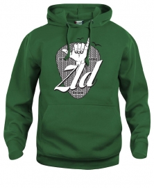 Hooded sweater uni - zld schortebont