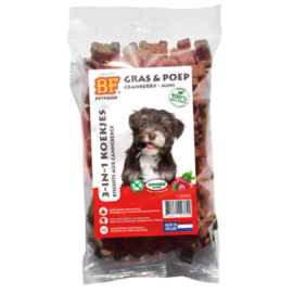 Eet uw hond gras/ poep? BF Petfood 3-in-1 koekjes Cranberry Mini 200gr