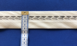 Broeksband 4,5 cm breed creme grijs/ruit