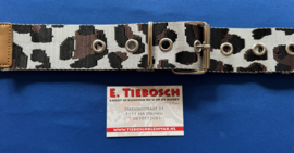 Nylon riem 5 cm zilver/zwart/bruin 160 cm lang