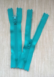 Ykk rits 35 cm blauw groen