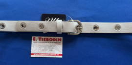 Dames riem 3 cm zilvergrijs met zilveren ringen 140 cm lang