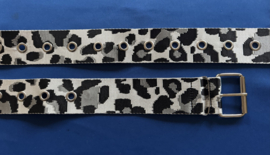 Nylon riem 5 cm zwart/zilver/grijs 160 cm lang