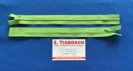 Blinde rits 25 cm lang  lime