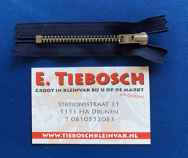 YKK broekrits nikkel donker blauw 8 cm