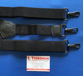 Heren bretels 4 cm breed met 3 musketonhaken zwart