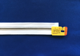 YKK deelrits nikkel 45 cm wit