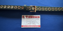 Dames riem 2 cm groen met gouden ringen