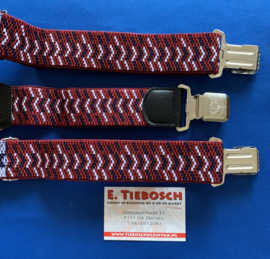 Heren bretels 4 cm breed 3 clips rood/blauw/wit