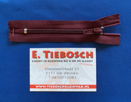 Broek rits donker rood 10 cm