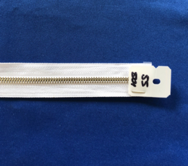 YKK deelrits nikkel 55 cm wit