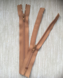 Ykk rits 15 cm licht bruin