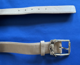 Dames riem 4 cm beige 90 cm lang