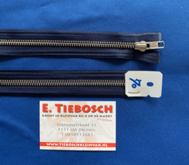 YKK deelrits nikkel 70 cm donker blauw