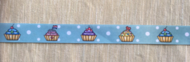 Cupcake band licht blauw