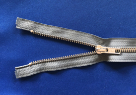 YKK deelrits nikkel 60 cm grijs