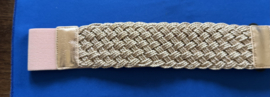 Elastische/gevlochten dames riem 6 cm rosé 72 cm lang