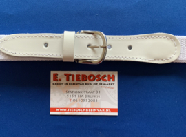 Elastische heren riem wit 110 cm lang 3 cm breed