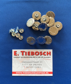 Jeans inslag knopen 20 mm zilver