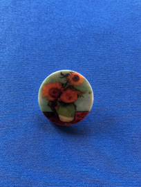 Emaille knopen 30 mm bloem