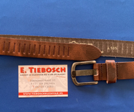Leren heren riem 3 cm sleuf rood bruin 105 cm lang