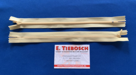 Blinde rits 25 cm lang zacht geel