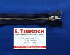YKK deelrits nikkel 75 cm donker blauw