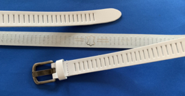 Leren heren riem 3 cm sleuf wit 105 cm lang