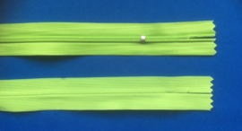 Blinde rits 25 cm lang  lime