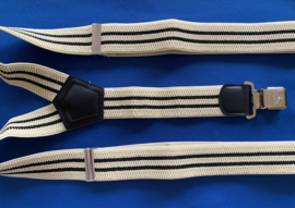 Heren bretels 4 cm breed 3 clips beige zwart