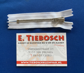 YKK broekrits nikkel wit 8 cm