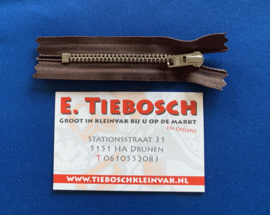 YKK broekrits nikkel donker bruin 8 cm