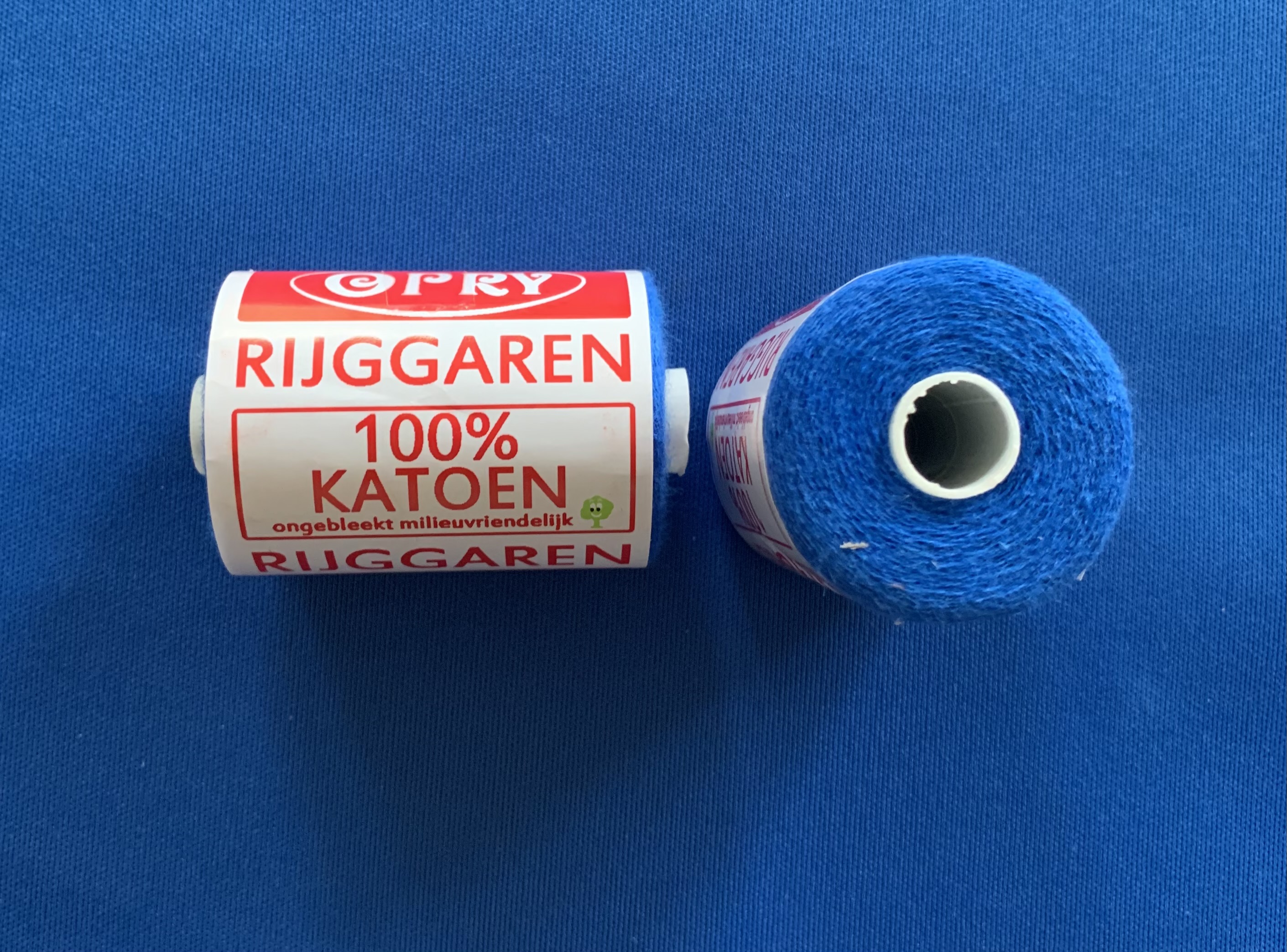 Rijggaren 100% katoen kobalt